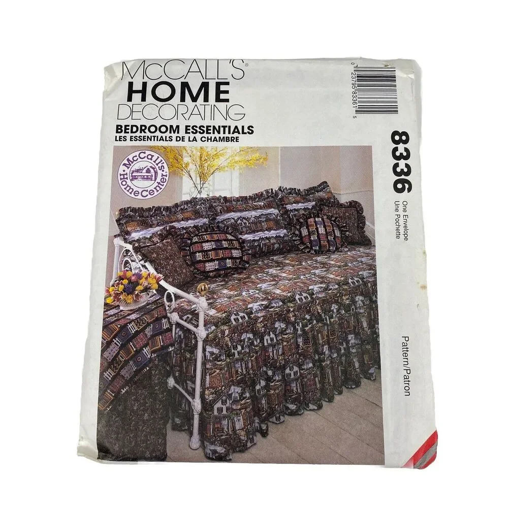 McCalls 8336 Sewing Pattern Bedroom Essentials Bedspread Sham Home Decor UNCUT